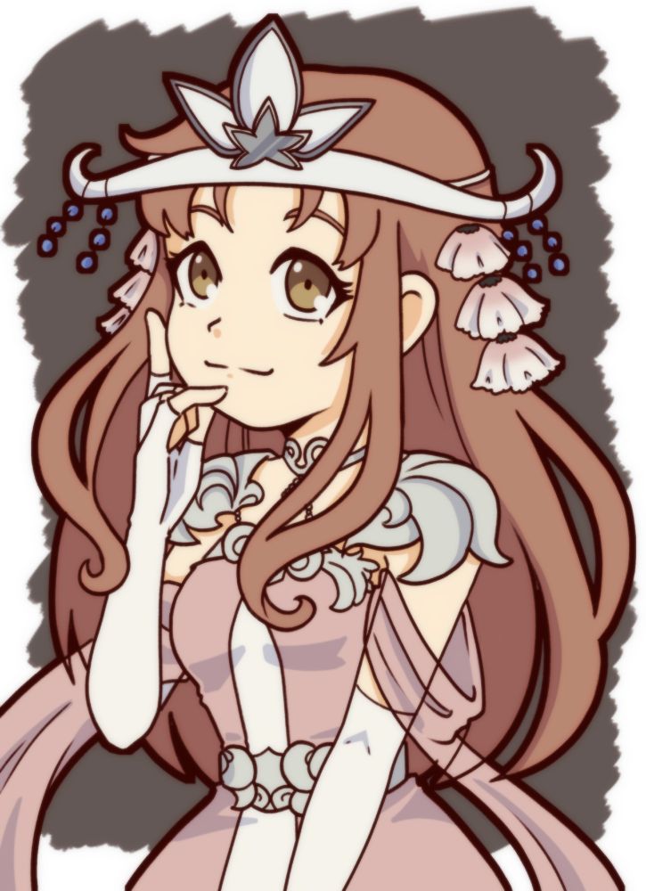 beautiful brown haired girl in a soft pink princess dress with delicate armour and accessories