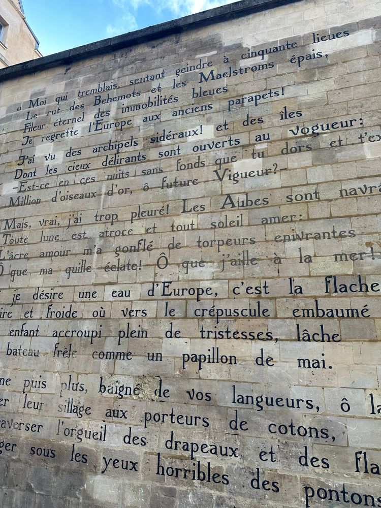 Rimbaud poem on wall near st suplice 