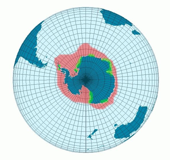 the range of the emperor penguin (southern ocean)