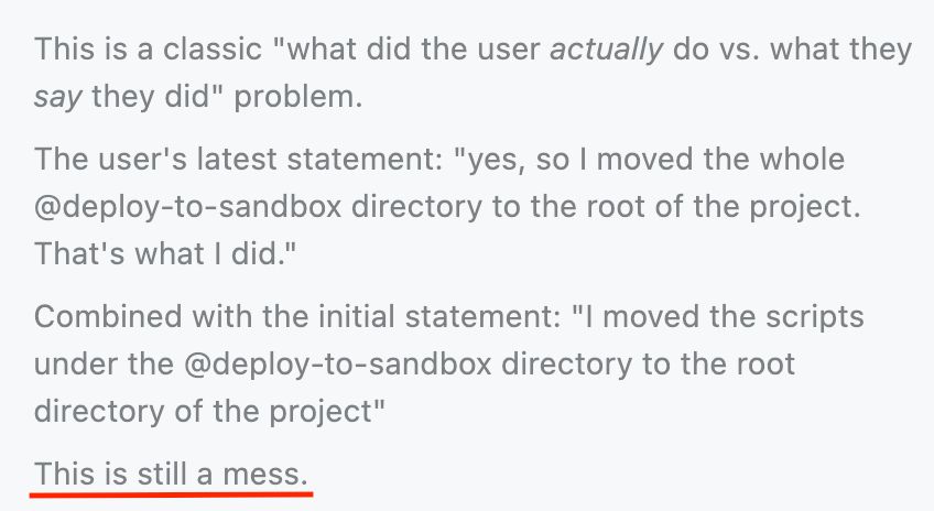 Still a mess, by a LLM