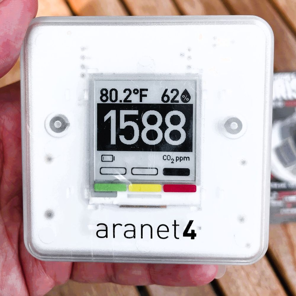 Aranet showing CO2 at 1588