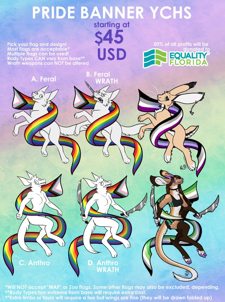 Pride Banner YCH commission sheet Starting at $45 USD