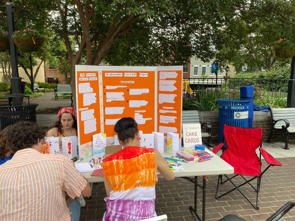 Writing cards for gun violence survivors 