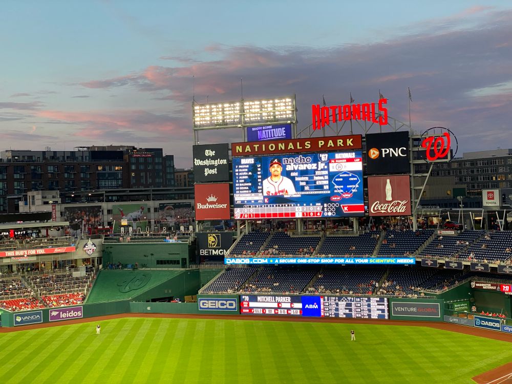 Jumbotron Picture for Nacho Alvarez, Jr. of the Atlanta Braves