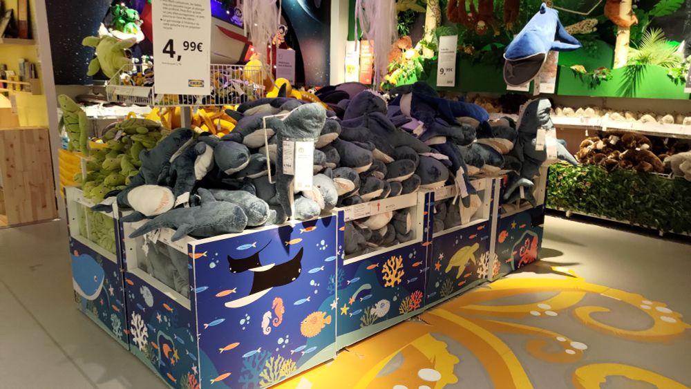 Blahaj being sold in an Ikea