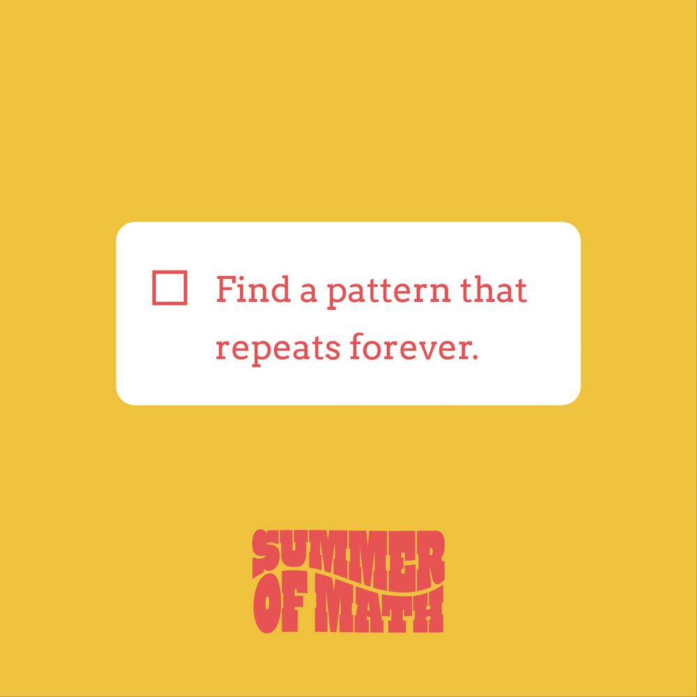 Find a pattern that repeats forever.