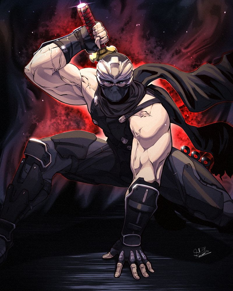 A fan art of the character Ryu Hayabusa from the videogames saga called Ninja Gaiden