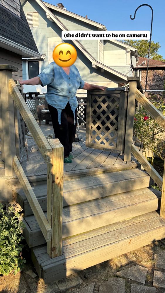 On Sunday, I built railings for my mother-in-law who has mobility challenges and hasn’t been able to leave the house without someone there to help because of the lack of railings. Still have to install the spindles because I didn’t have the right screws. 