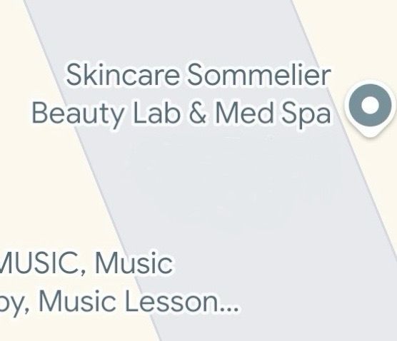 A map showing a location called “Skincare Sommelier” 