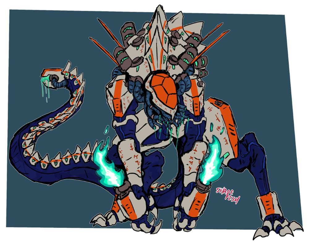 a very lizardy manticore from lancer RPG