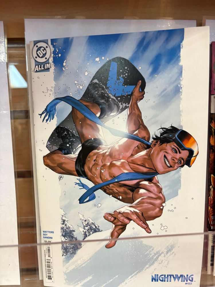 Variant Cover of Nightwing #122; Sexy Nightwing snowboarding 