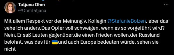 Kommentar von Welt-Mitarbeiter:in auf "X"