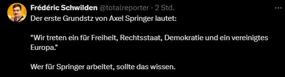 Kommentar von Welt-Mitarbeiter:in auf "X"