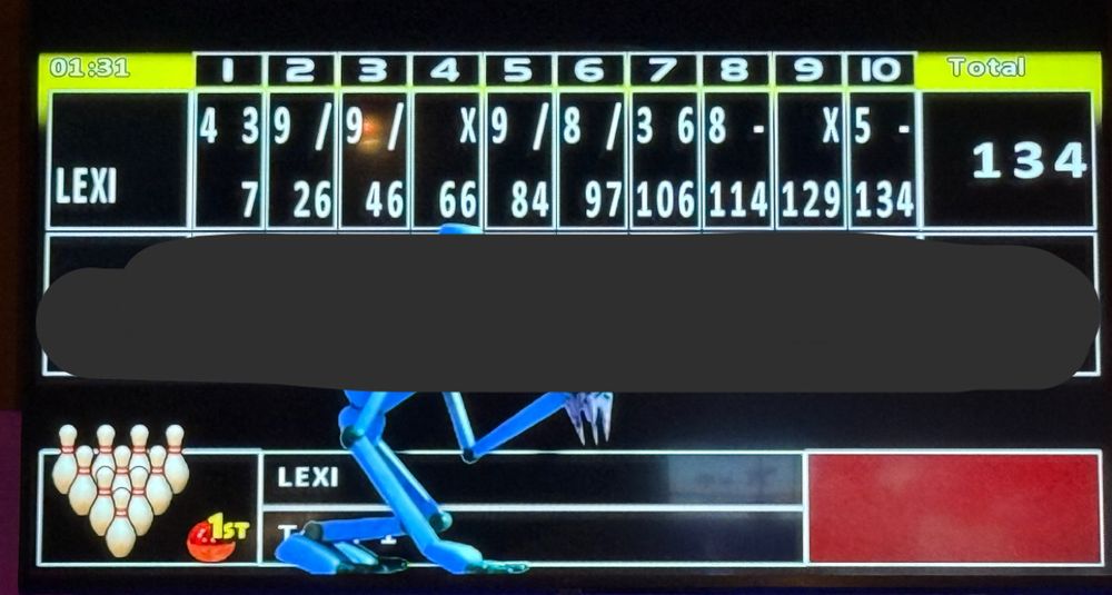 bowling score of 134