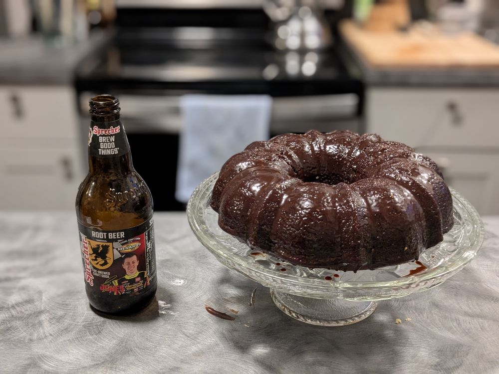 Yummy chocolate Bundt cake.