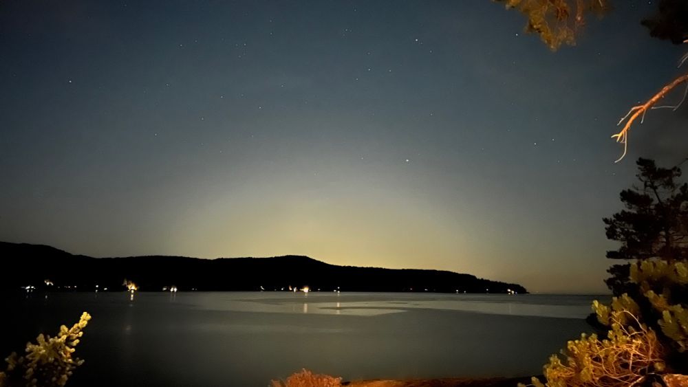 Ocean front deck view. (Night shot)