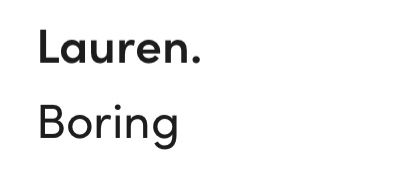 Jimmy calling Lauren boring