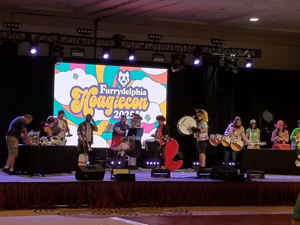 The Furrydelphia marching band on stage!