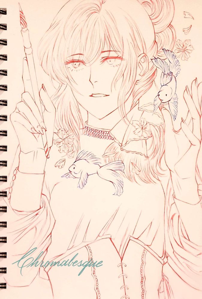 Lineart of the piece