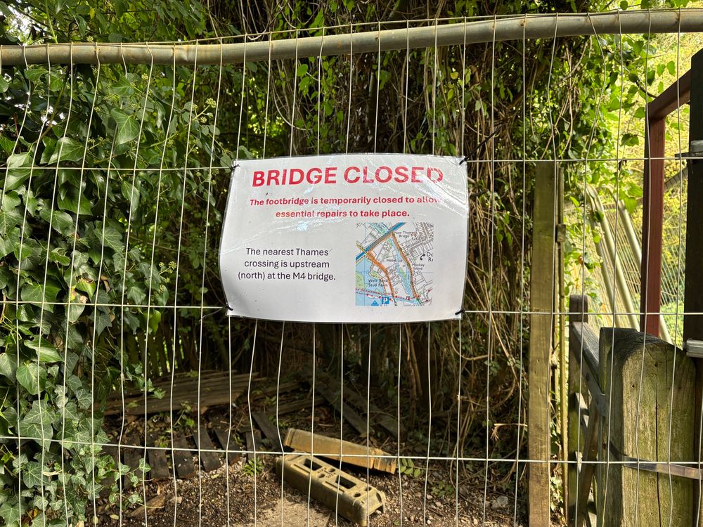 The sign saying it’s closed & showing alternative route