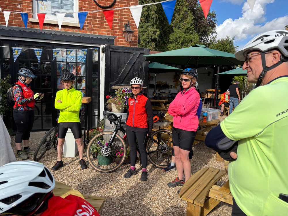The pre-ride briefing in The Swan courtyard