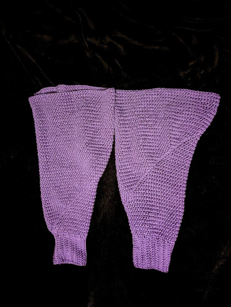 2 purple sweater sleeves