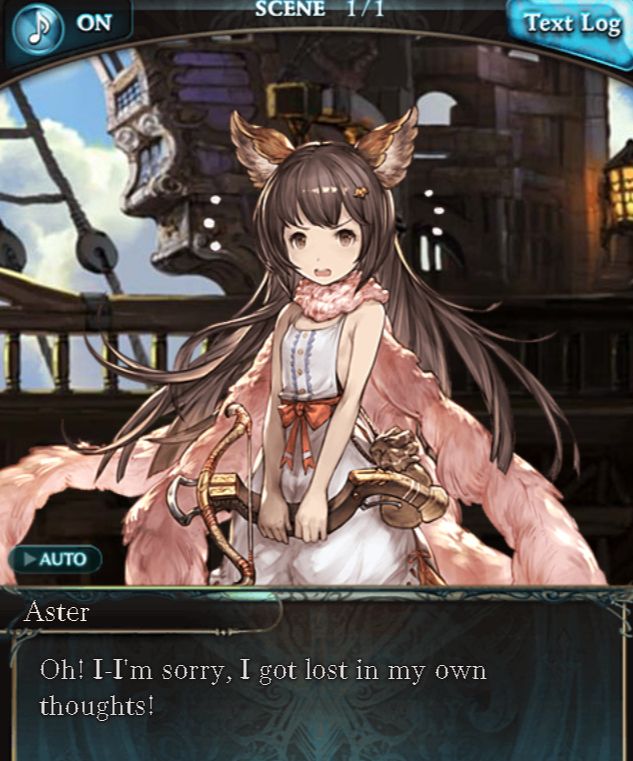 Aster: Oh! I-I'm sorry, I got lost in my own thoughts!