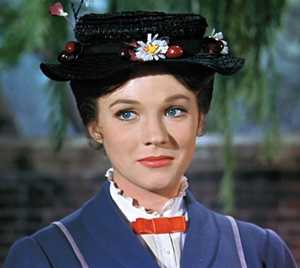 Mary Poppins, giving what to me looks like a slight frown of distain, much like the one she would give to the minions of Sauron and Saruman when they try to stop her from casting the One Ring into the fires of Mount Doom