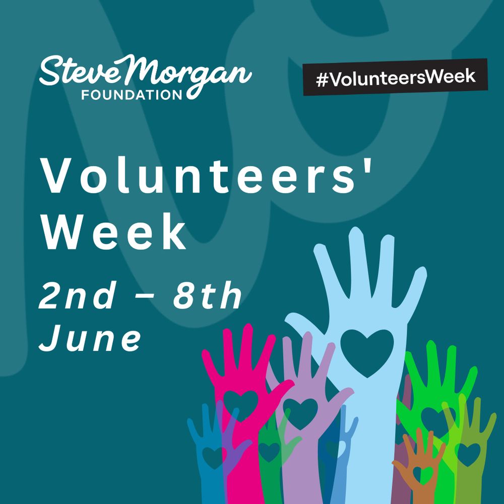 A picture of raised hands with a heart in each palm celebrting Volunteers' Week 