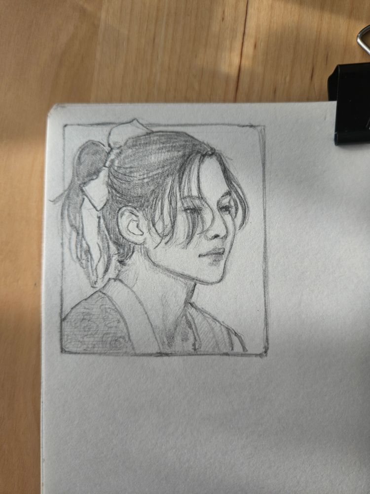 Pencil sketch of yeosang from ateez