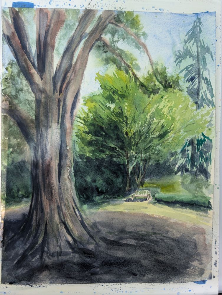 Watercolor painting of the same scene