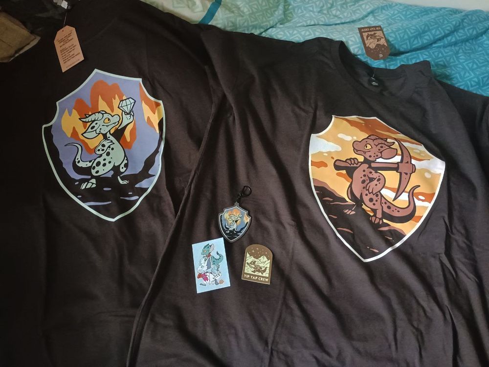 2 tshirts and charm by Sockmuffing Studio