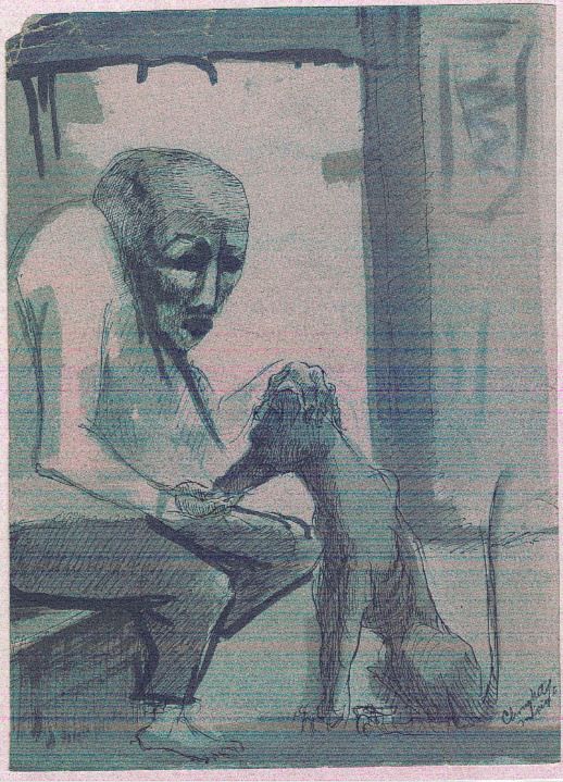 One color print of an elderly man who is seated and petting the head of a dog.   #dogsinart #animalsinart #illustration #latinamericanart #caribbeanartist #printmaker #cachorro  #dog #perro #amorperruno #chien #toutou #hund #hond #hundeliebe #koira #köpek #пес  #犬 #狗 #개 #intaglioprint #grabado #mansbestfriend #caninecompanion #mananddog #chineseamerican #dogart #retratoperruno 
‎ #כלב 