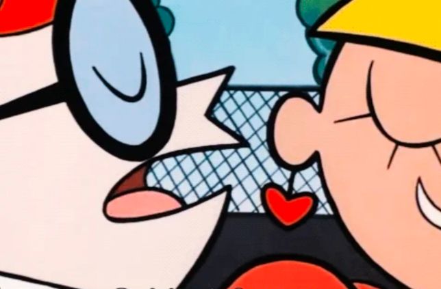 Frame from that scene in "Dexter's laboratory" where Dexter whispers "omelette du fromage"