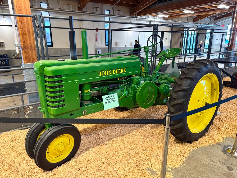 A classic John Deere tractor.