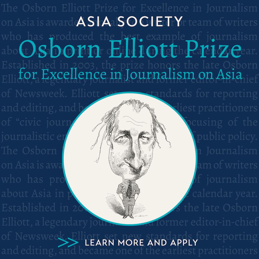 Asia Society graphic for Osborn Elliott Journalism Prize