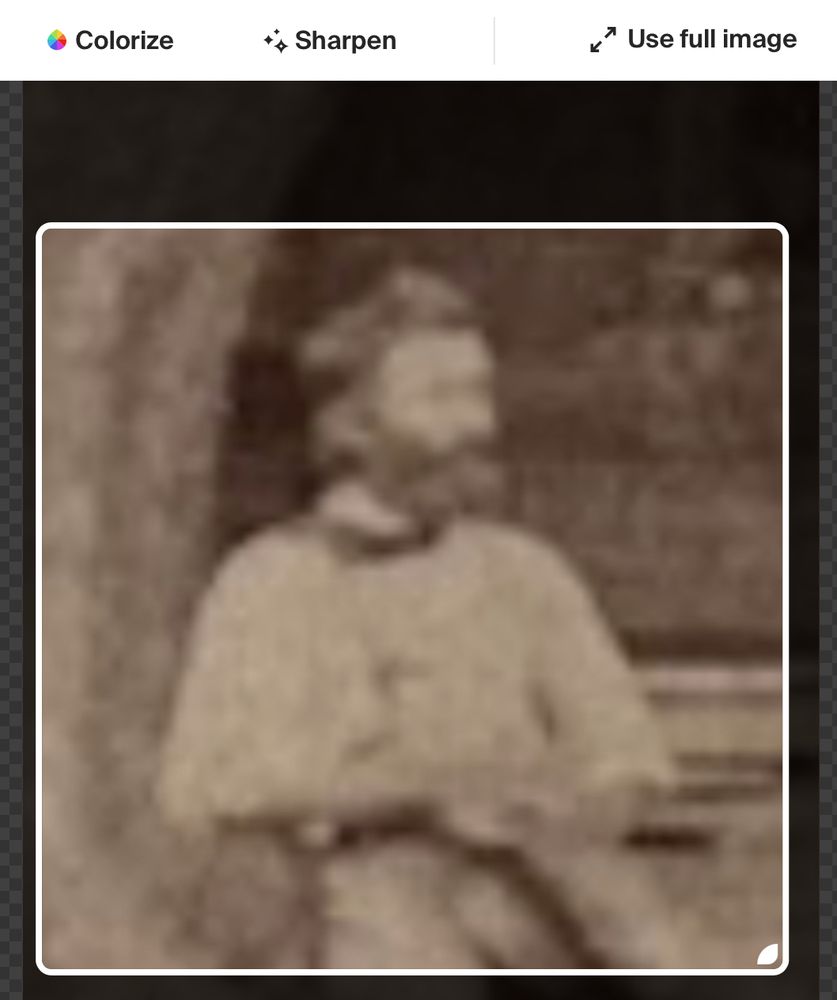 Very blurry photo of a bearded man, late 1800's