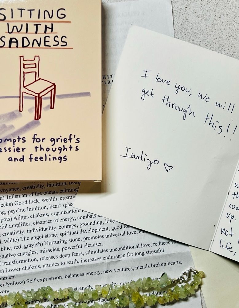 A card and care package gifts from Indie when I was going through some hard things last year. 