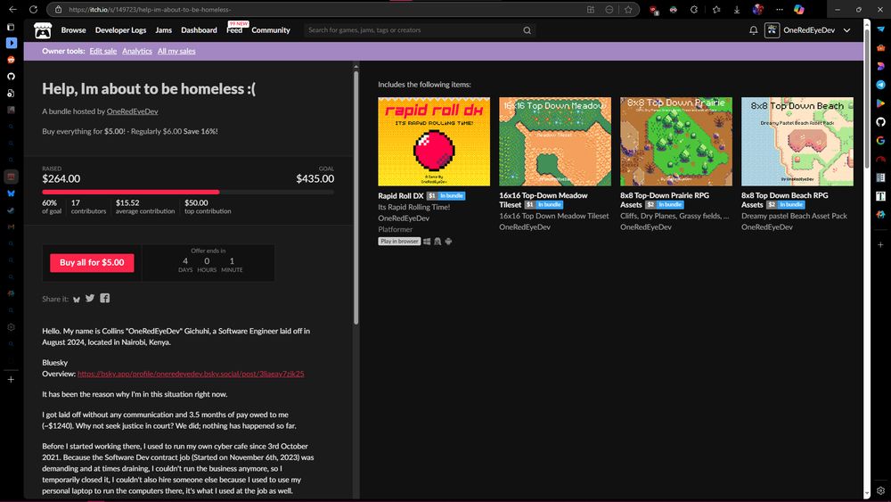 60% of total bundle goal achieved. I cannot thank everyone enough. Thank you, from the bottom of my heart.