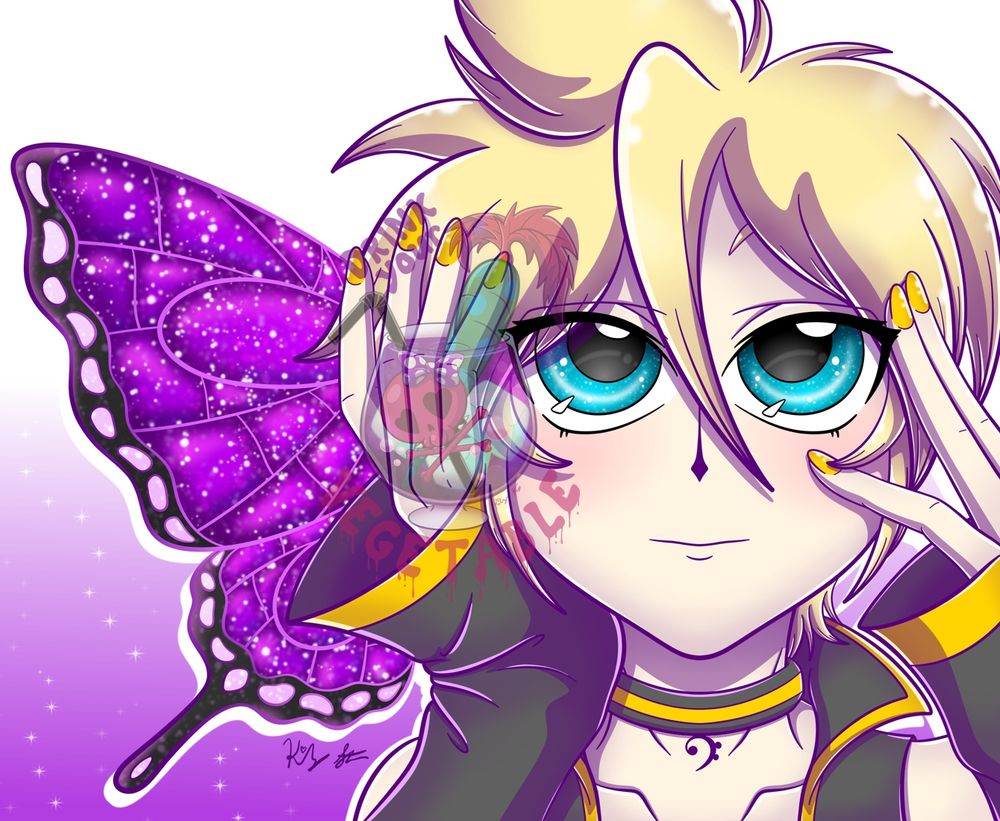 vocaloid Kagamine Len from the song butterfly on your right shoulder