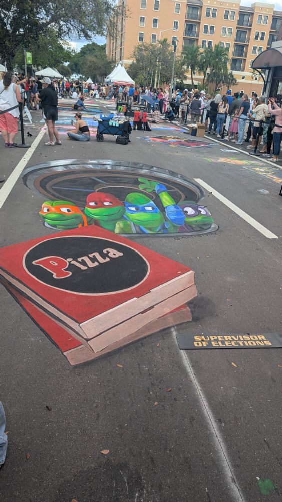 Street Painting of teenage Ninja mutants
