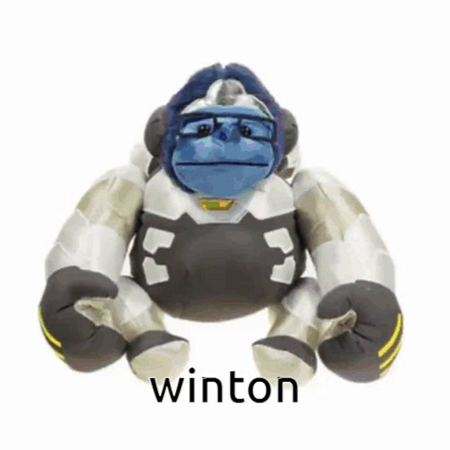 a stuffed animal with the word winton on the bottom