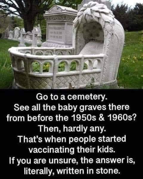 Go to a cemetery.  See all the baby graves there before the 1950s and 1960s?  That’s when people started vaccinating their kids.  If you are unsure, the answer is literally, written in stone.