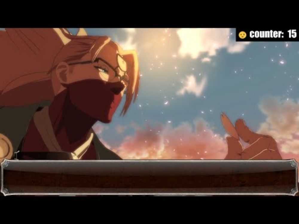 Guilty Gear Xrd - all Answer cutscenes but I count how many times he raises his eyebrow