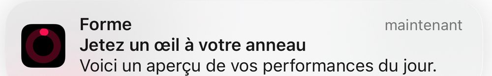 Capture écran d’une notification Apple