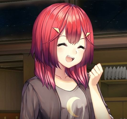 Screenshot of Heart of the Woods showing a pink haired girl smiling