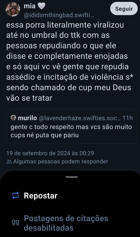 uma burra sendo muito burra achando que tá lacrando mas na verdade não é nem Mulher suficiente pra aceitar receber alguma resposta