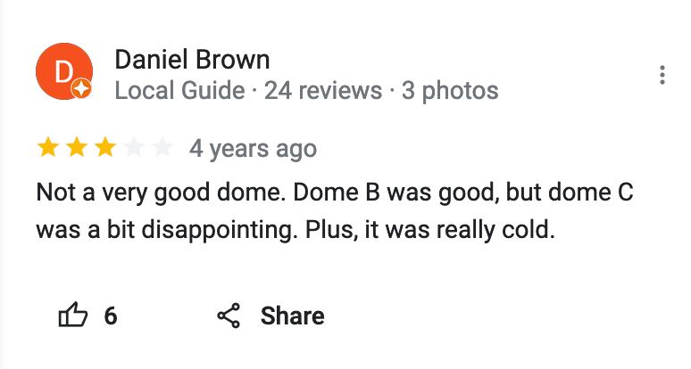 dome B was good, but dome c was disappointing, plus it was really cold