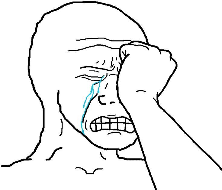 Ian Dunt, his face scrunched up in tears as he cries into his fist