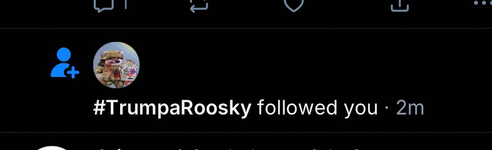 A notification that some NAFO cunt has decided to follow me 